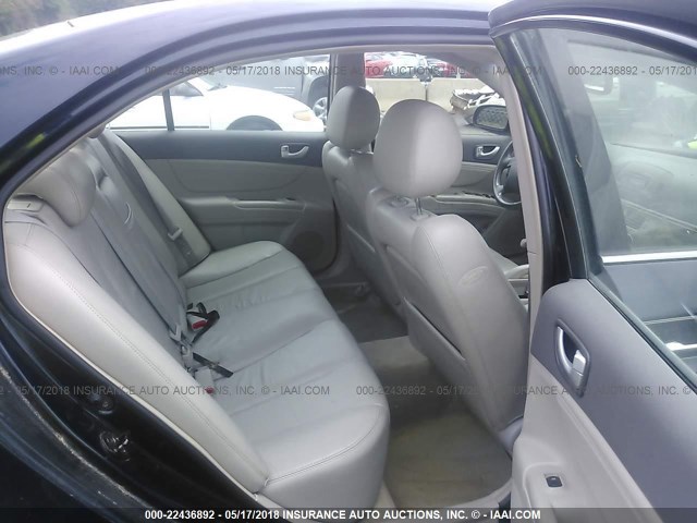 5NPEU46FX6H032737 - 2006 HYUNDAI SONATA GLS/LX BLUE photo 8