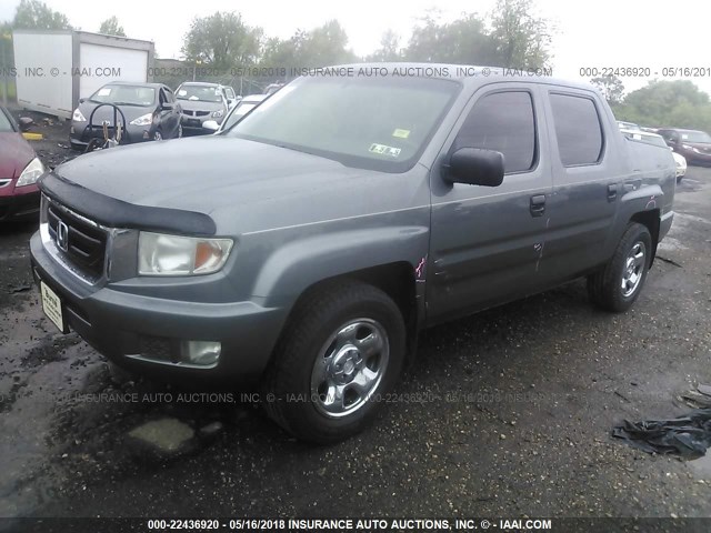 2HJYK16249H501568 - 2009 HONDA RIDGELINE RT GRAY photo 2