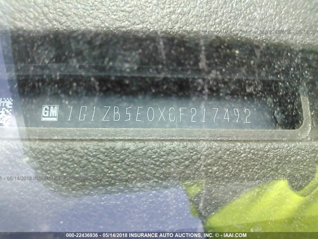 1G1ZB5E0XCF217492 - 2012 CHEVROLET MALIBU LS 黑色 照片 9