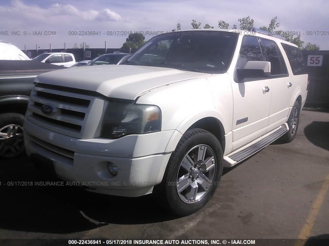 1FMFK20547LA00471 - 2007 FORD EXPEDITION EL LIMITED WHITE photo 2