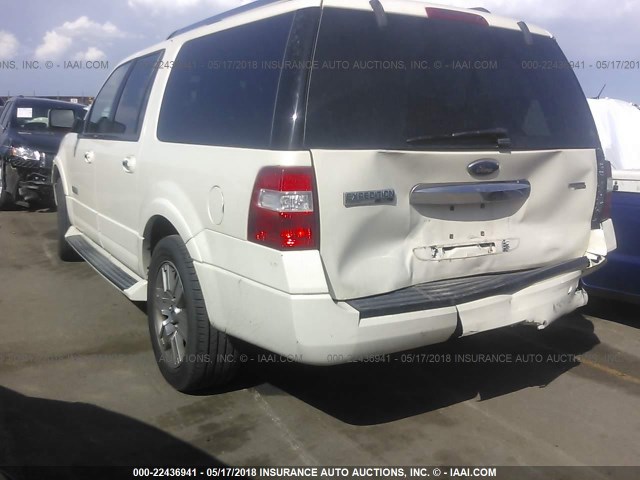 1FMFK20547LA00471 - 2007 FORD EXPEDITION EL LIMITED WHITE photo 3