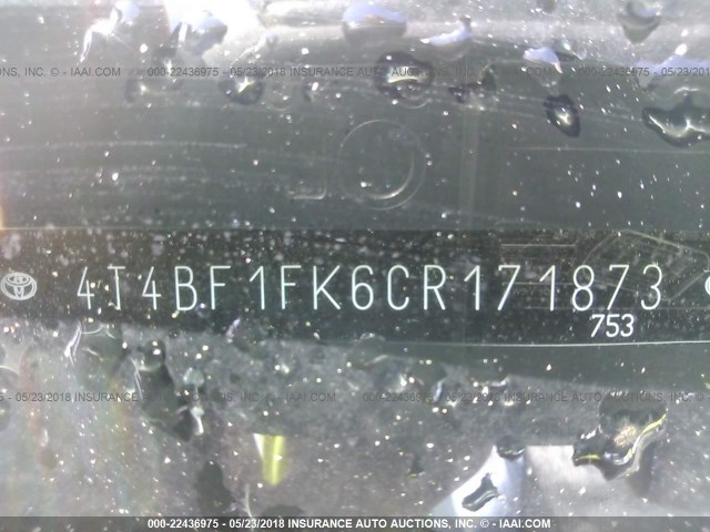 4T4BF1FK6CR171873 - 2012 TOYOTA CAMRY SE/LE/XLE 红色 照片 9