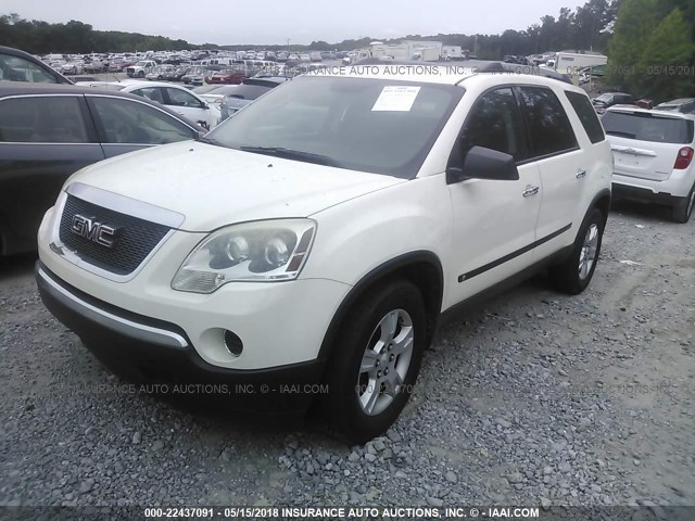 1GKLRKED5AJ154925 - 2010 GMC ACADIA SL WHITE photo 2