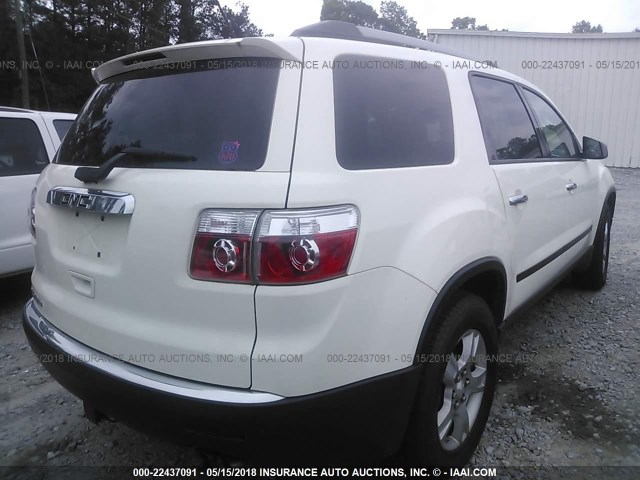 1GKLRKED5AJ154925 - 2010 GMC ACADIA SL WHITE photo 4