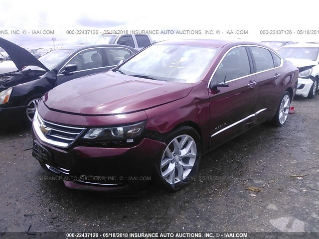 1G1145S37HU167403 - 2017 CHEVROLET IMPALA PREMIER MAROON photo 2