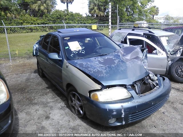 3N1BB51D21L122027 - 2001 NISSAN SENTRA SE BLUE photo 1