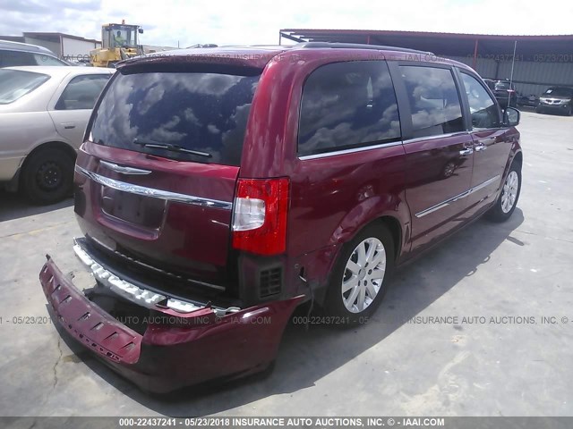 2C4RC1CG5CR307686 - 2012 CHRYSLER TOWN & COUNTRY TOURING L RED photo 4