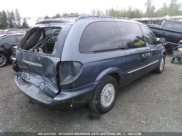 2C8GP64L62R638777 - 2002 CHRYSLER TOWN & COUNTRY LIMITED TEAL photo 4