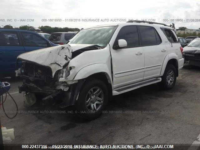 5TDZT34A55S252415 - 2005 TOYOTA SEQUOIA SR5 WHITE photo 2