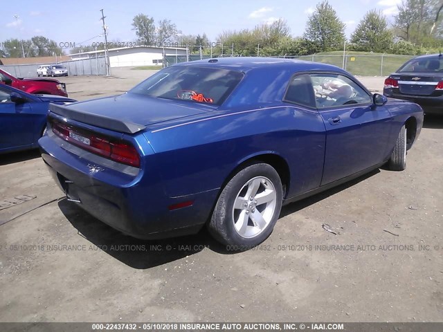 2B3CJ4DV8AH319684 - 2010 DODGE CHALLENGER SE BLUE photo 4