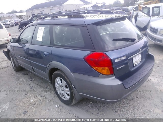 4S4BP62CX57337154 - 2005 SUBARU LEGACY OUTBACK 2.5I LIMITED BLUE photo 3