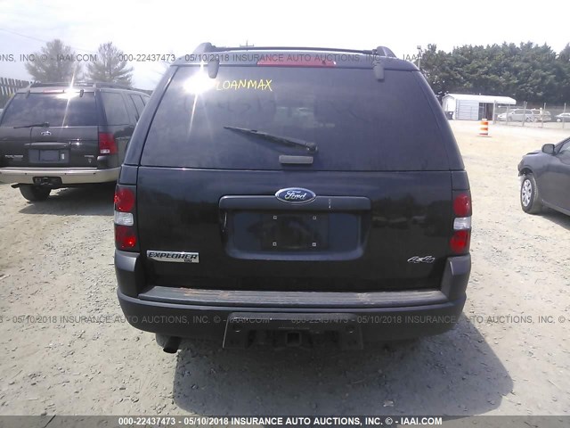 1FMEU73817UA42809 - 2007 FORD EXPLORER XLT BLACK photo 6