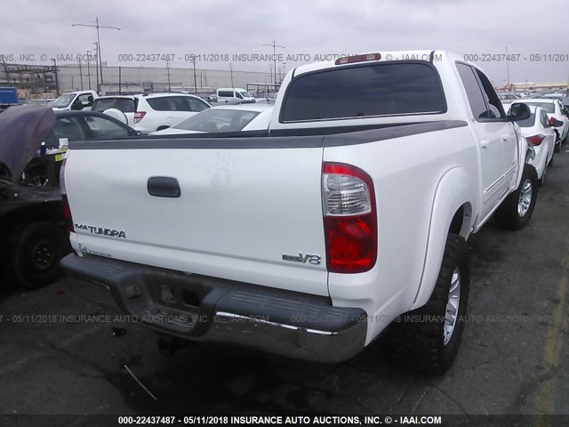 5TBET341X5S479025 - 2005 TOYOTA TUNDRA DOUBLE CAB SR5 WHITE photo 4