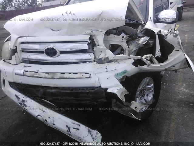 5TBET341X5S479025 - 2005 TOYOTA TUNDRA DOUBLE CAB SR5 WHITE photo 6