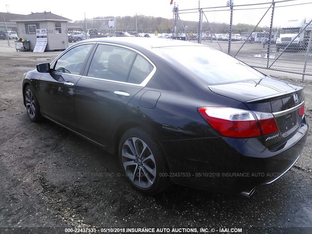 1HGCR2F53DA222924 - 2013 HONDA ACCORD SPORT 黑色 照片 3