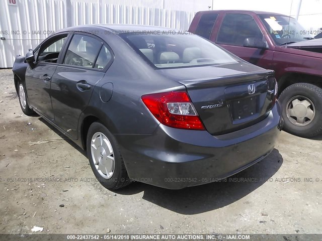 2HGFB2F61CH557304 - 2012 HONDA CIVIC HF GRAY photo 3