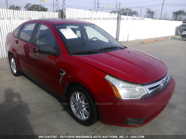 1FAHP35N08W191454 - 2008 FORD FOCUS SE/SEL/SES RED photo 1