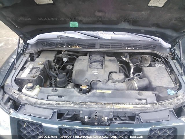 1N6AA06A45N514667 - 2005 NISSAN TITAN XE/SE/LE GREEN photo 10