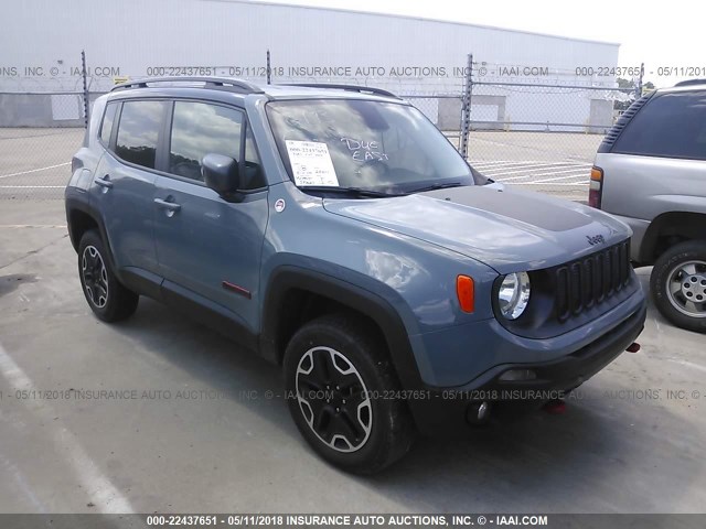 ZACCJBCB6HPE46193 - 2017 JEEP RENEGADE TRAILHAWK GRAY photo 1