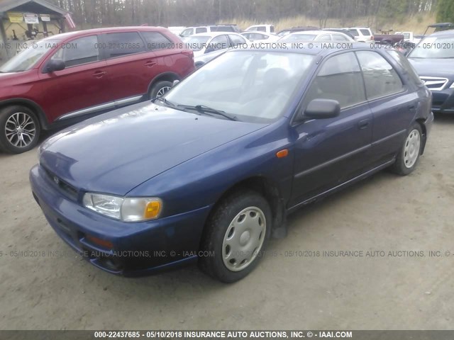 JF1GF4356YH811087 - 2000 SUBARU IMPREZA L BLUE photo 2