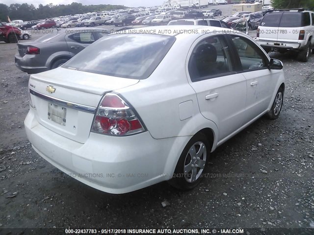 KL1TD5DE4BB135890 - 2011 CHEVROLET AVEO LS/LT WHITE photo 4