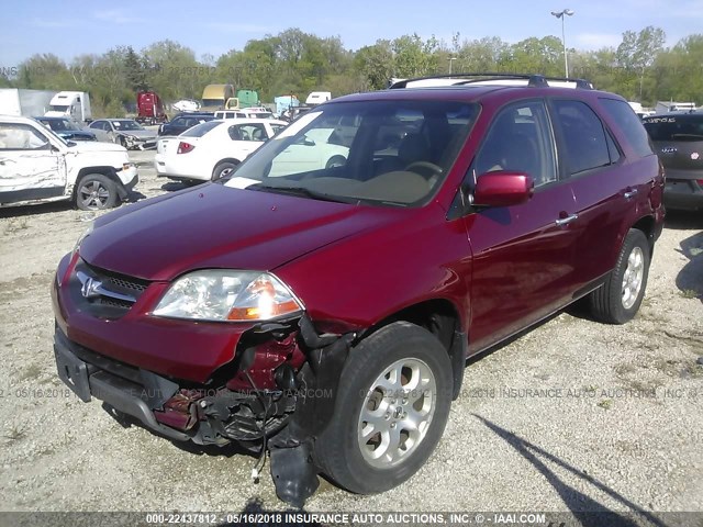 2HNYD18862H543952 - 2002 ACURA MDX TOURING RED photo 2