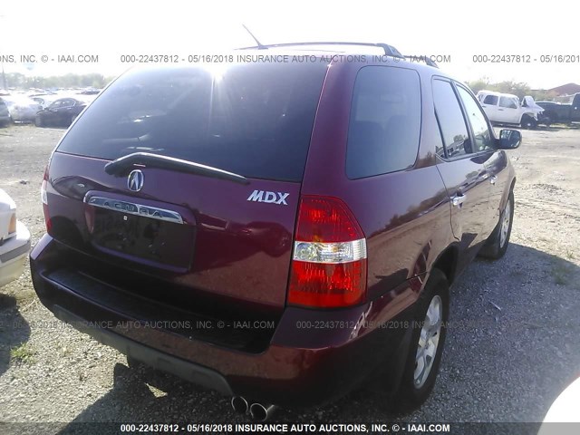 2HNYD18862H543952 - 2002 ACURA MDX TOURING RED photo 4