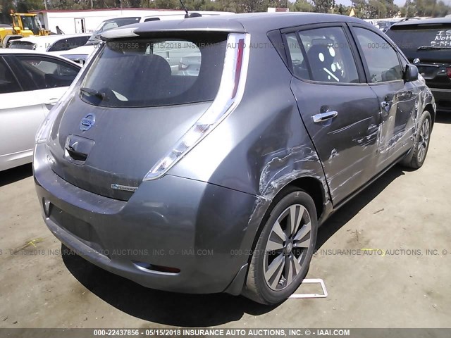 1N4AZ0CP6FC309164 - 2015 NISSAN LEAF S/SV/SL GRAY photo 4