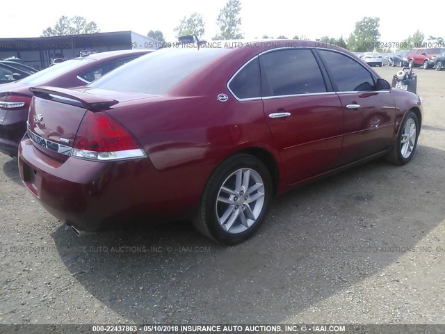 2G1WU583781250435 - 2008 CHEVROLET IMPALA LTZ RED photo 4