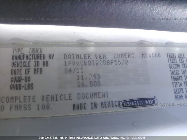 1FVACWDT2CDBF5572 - 2012 FREIGHTLINER M2 106 MEDIUM DUTY Naməlum foto 10