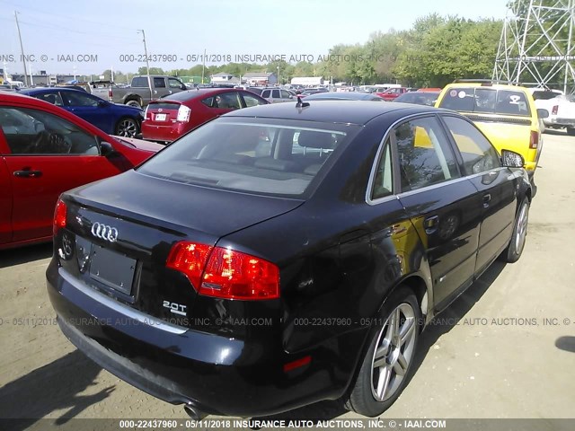 WAUDF78E68A105136 - 2008 AUDI A4 2.0T QUATTRO BLACK photo 4