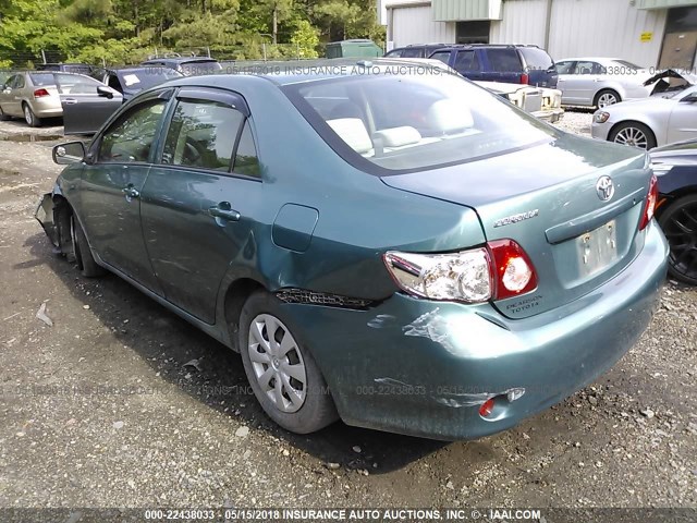 2T1BU40E69C105371 - 2009 TOYOTA COROLLA S/LE/XLE GREEN photo 3