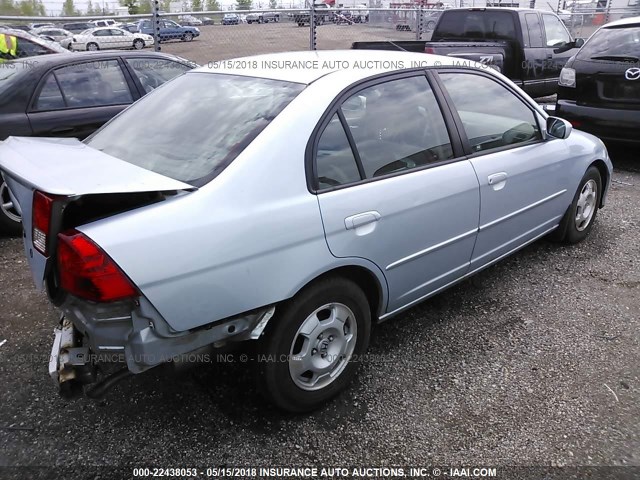 JHMES95614S002026 - 2004 HONDA CIVIC HYBRID BLUE photo 4