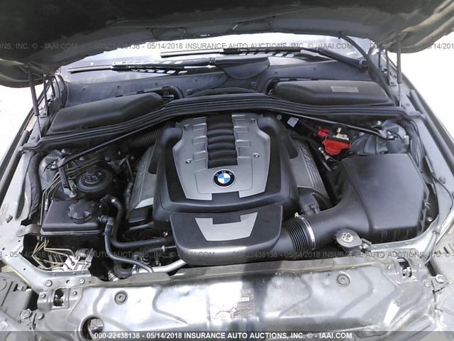 WBANB53566CN93288 - 2006 BMW 550 I GRAY photo 10