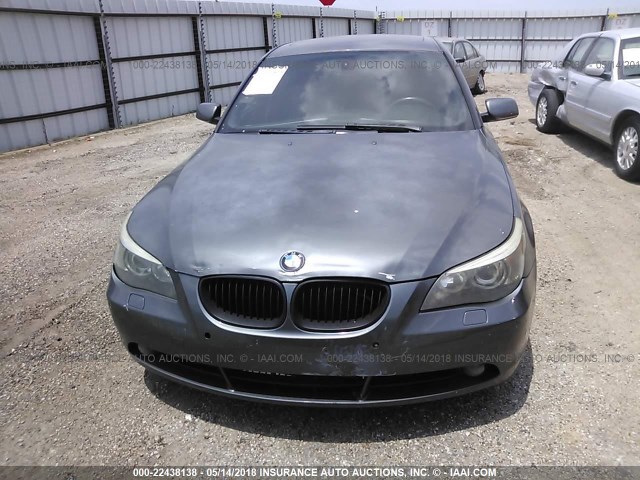 WBANB53566CN93288 - 2006 BMW 550 I GRAY photo 6