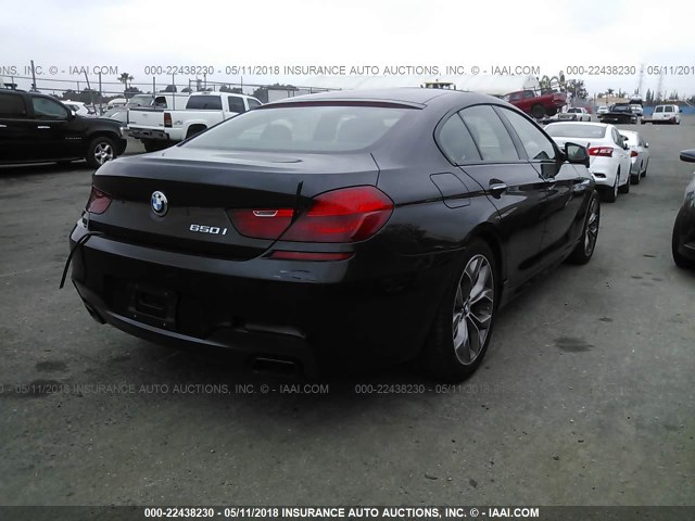 WBA6B2C56ED128957 - 2014 BMW 650 I/GRAN COUPE BLACK photo 4