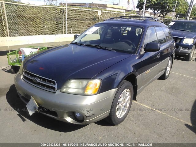 4S3BH665327610363 - 2002 SUBARU LEGACY OUTBACK BLUE photo 2