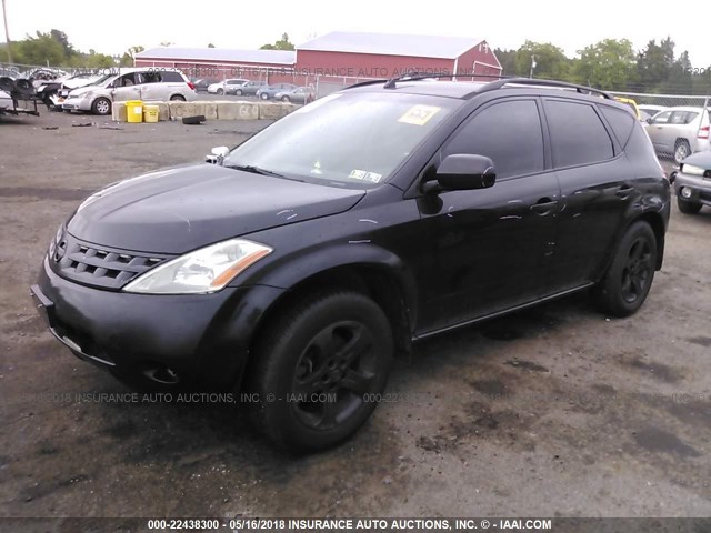 JN8AZ08W75W433150 - 2005 NISSAN MURANO SL/SE/S BLACK photo 2