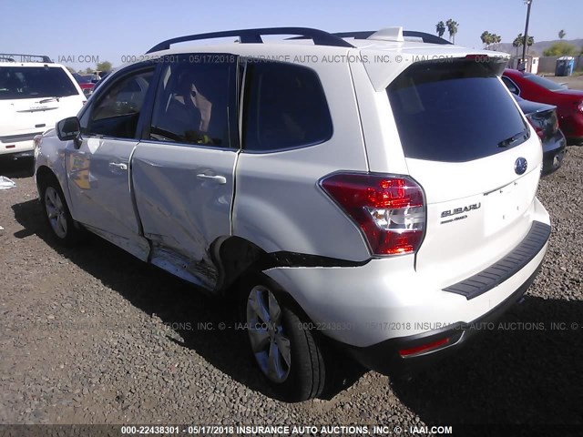 JF2SJAKC3GH490790 - 2016 SUBARU FORESTER 2.5I LIMITED WHITE photo 3