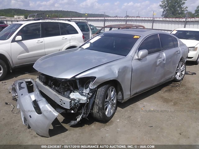 JTHBC96S775003728 - 2007 LEXUS GS 450H SILVER photo 2