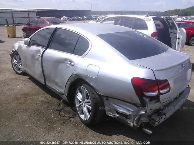 JTHBC96S775003728 - 2007 LEXUS GS 450H SILVER photo 3