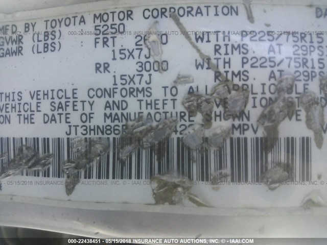 JT3HN86R1V0114237 - 1997 TOYOTA 4RUNNER SR5 SILVER photo 9