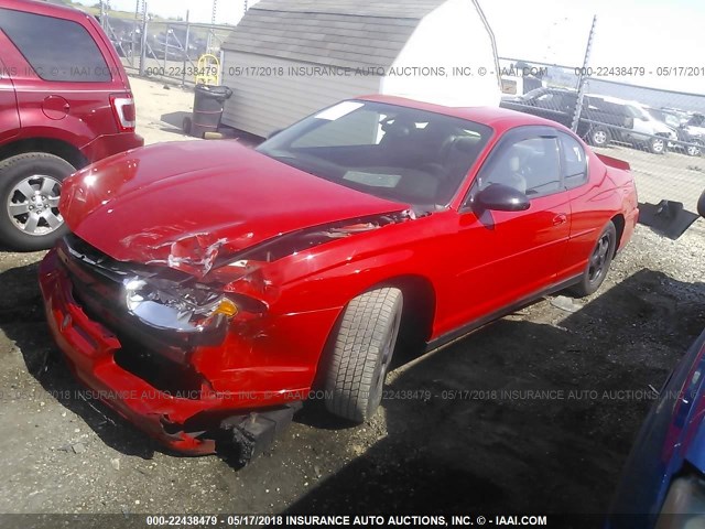 2G1WW12E049317000 - 2004 CHEVROLET MONTE CARLO LS RED photo 2