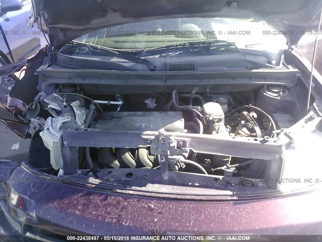 JTLKT334540153015 - 2004 TOYOTA SCION XB მუქწითელი ფოტო 10