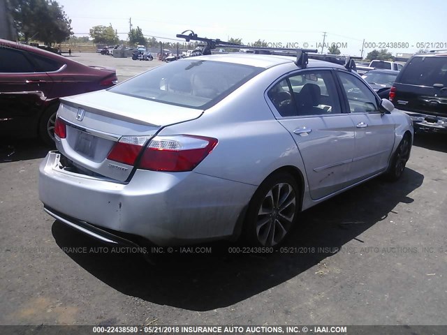 1HGCR2F59EA146711 - 2014 HONDA ACCORD SPORT SILVER photo 4