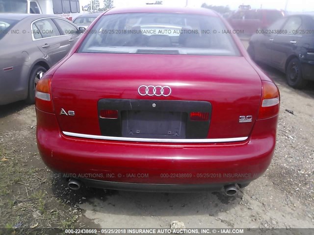 WAULT54B12N075144 - 2002 AUDI A6 3.0 QUATTRO RED photo 6