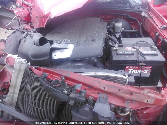 5TELU42N86Z240987 - 2006 TOYOTA TACOMA DOUBLE CAB წითელი ფოტო 10