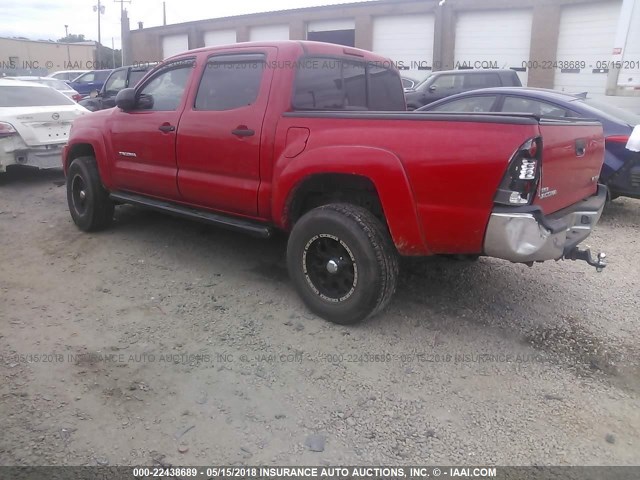 5TELU42N86Z240987 - 2006 TOYOTA TACOMA DOUBLE CAB წითელი ფოტო 3