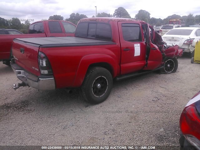5TELU42N86Z240987 - 2006 TOYOTA TACOMA DOUBLE CAB წითელი ფოტო 4