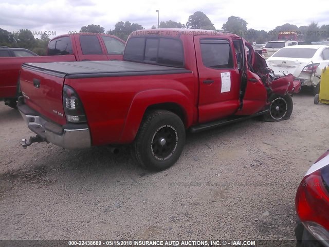 5TELU42N86Z240987 - 2006 TOYOTA TACOMA DOUBLE CAB RED photo 4